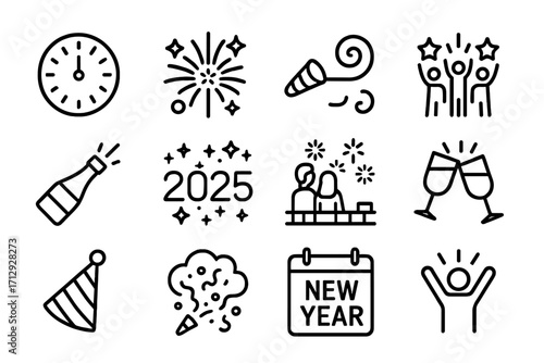 Calendar champagne icon celebration glasses pop year vector viewing new confetti