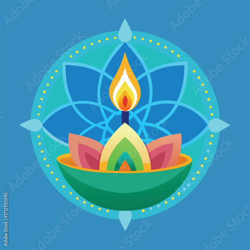 Flat dia de las velitas illustration
