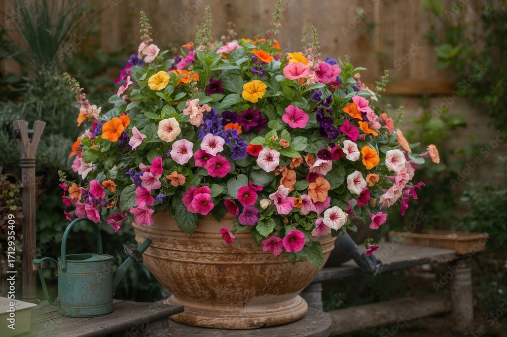 custom made wallpaper toronto digitalDifferent types of trailing petunias and surfinias in a planter. Summer ideas for container gardening.