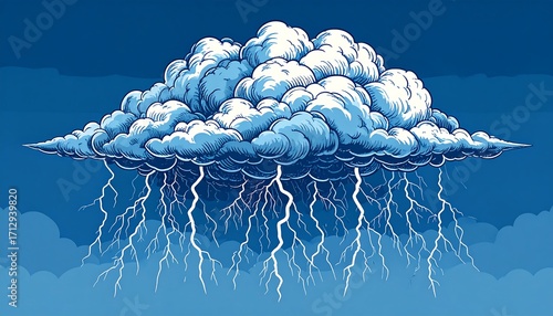 Stormy cloud with lightning