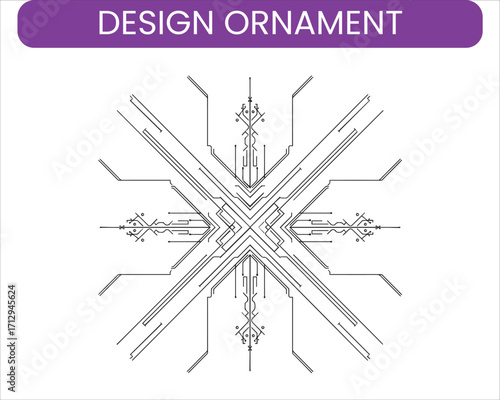Futuristic Tech Circuit Board Elements