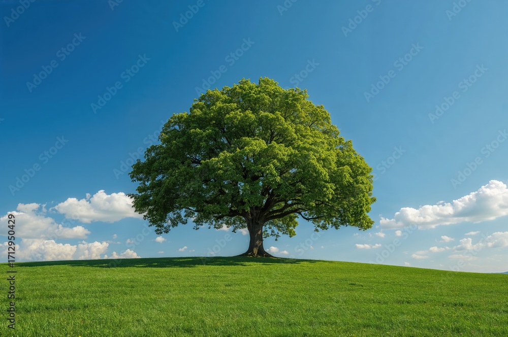 Obraz premium Beautiful Tree Against a Bright Blue Sky