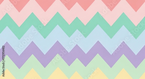 A pastel zigzag pattern with soft colors like pink, green, blue, purple, and yellow.