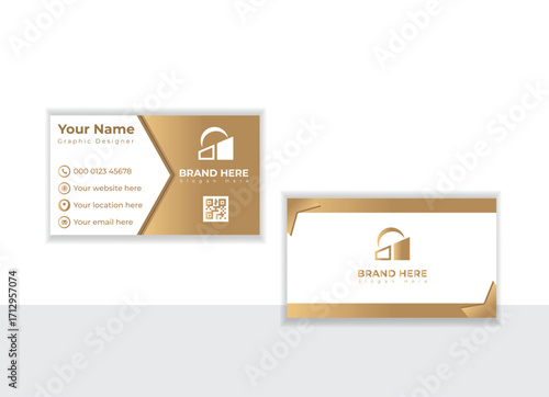 Vector modern unique business card template design.