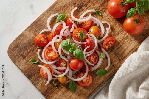 Onion and tomato salad serv...