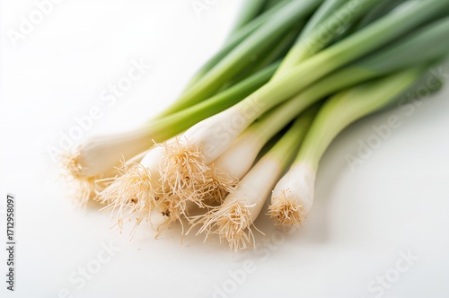 Green Spring Onions Against...