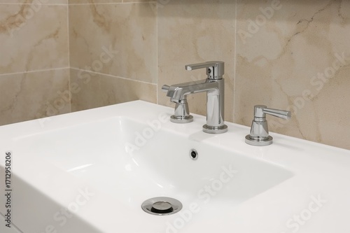 Modern white washbasin with...