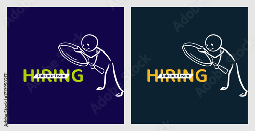 We are hiring job vacancy social media post banner design template with green and black color. We are hiring job vacancy square web banner design.