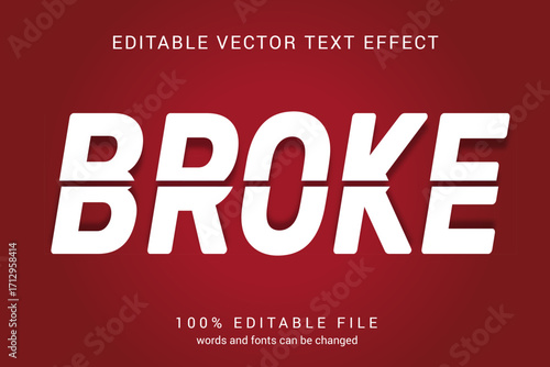 Broken editable text effect
