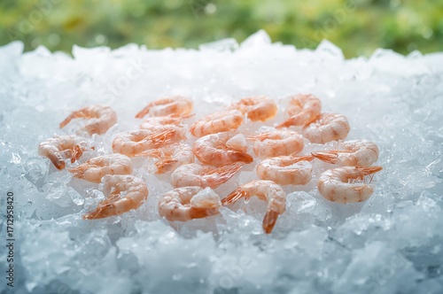 Overhead shot of icy frozen...
