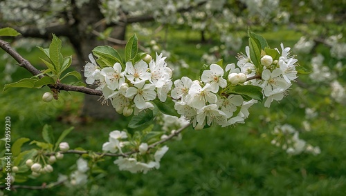 Tender white apple flowers ...
