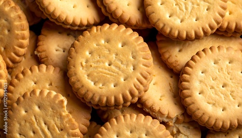 Stack of golden sandwich cookies