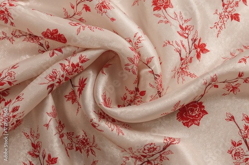 Red and white floral design...