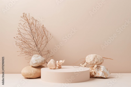 Neutral beige backdrop feat...