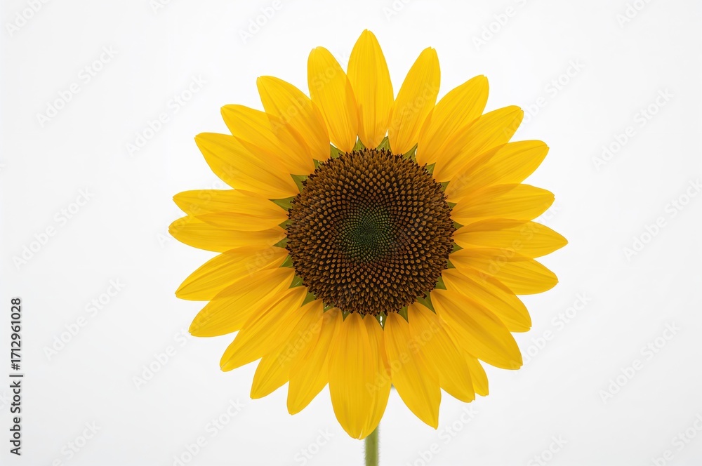 Fototapeta premium Vibrant Yellow Sunflower Against a Clean White Backdrop