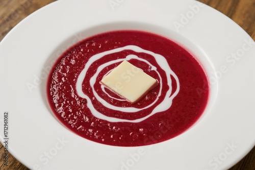 Creamy Beetroot Soup Served...