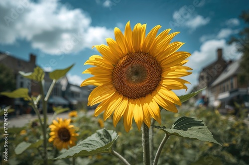 A Blooming Sunflower Amidst...