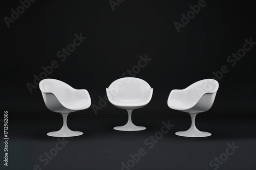 Three white circular office...