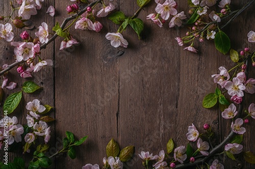 Top view of a wooden table ...