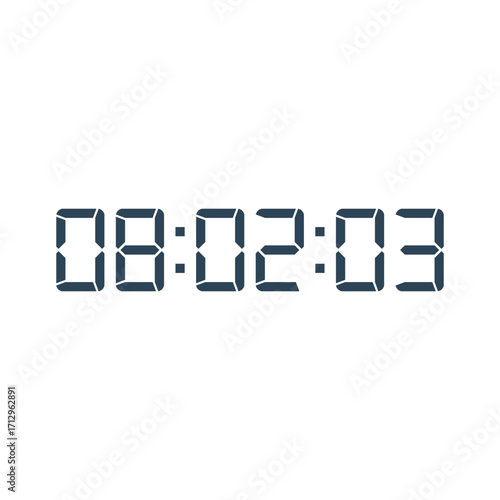 LED digital clock number for counter or calculator mockup design