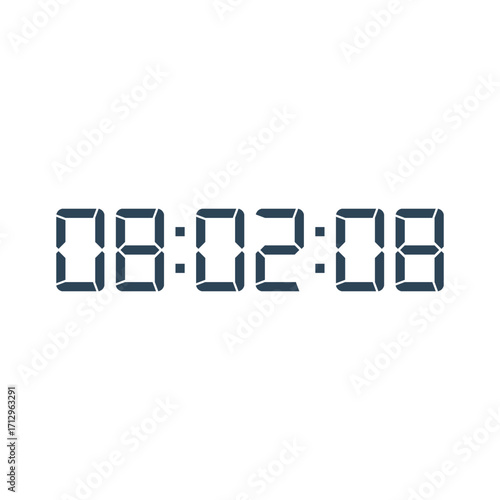 LED digital clock number for counter or calculator mockup design