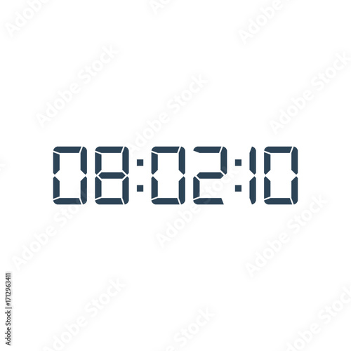 LED digital clock number for counter or calculator mockup design