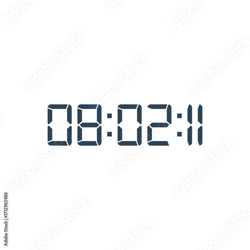 LED digital clock number for counter or calculator mockup design