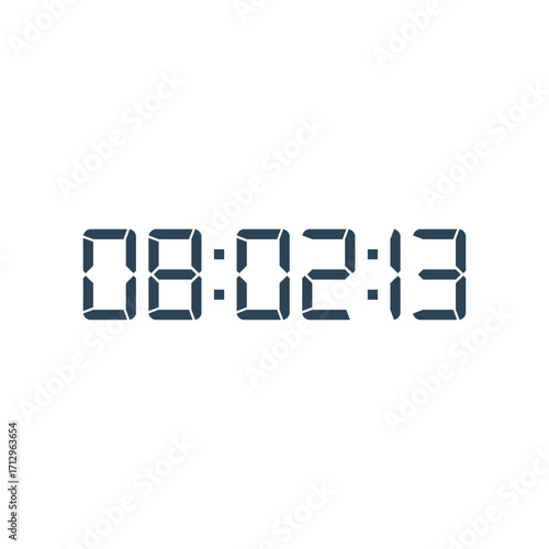 LED digital clock number for counter or calculator mockup design