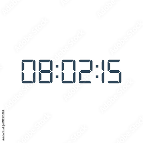 LED digital clock number for counter or calculator mockup design