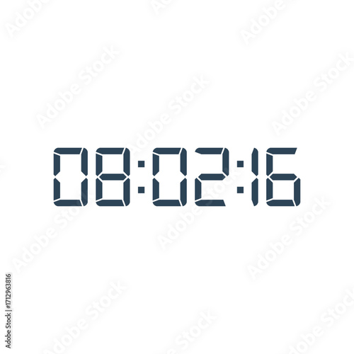 LED digital clock number for counter or calculator mockup design