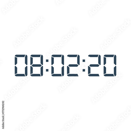 LED digital clock number for counter or calculator mockup design
