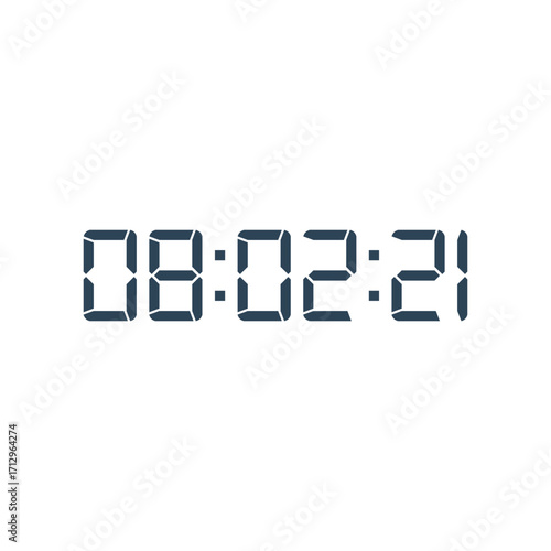 LED digital clock number for counter or calculator mockup design