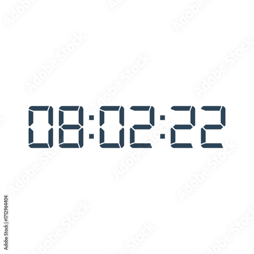 LED digital clock number for counter or calculator mockup design
