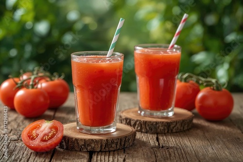 Glasses filled with tomato ...