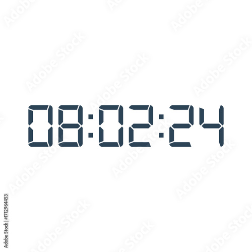 LED digital clock number for counter or calculator mockup design
