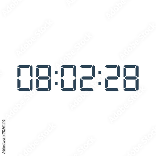 LED digital clock number for counter or calculator mockup design