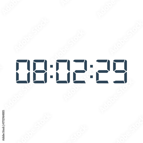 LED digital clock number for counter or calculator mockup design