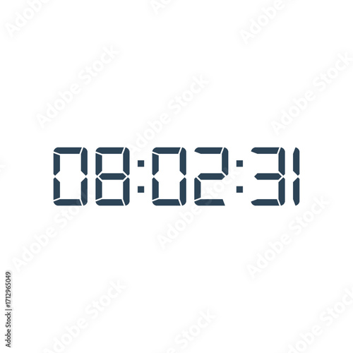 LED digital clock number for counter or calculator mockup design