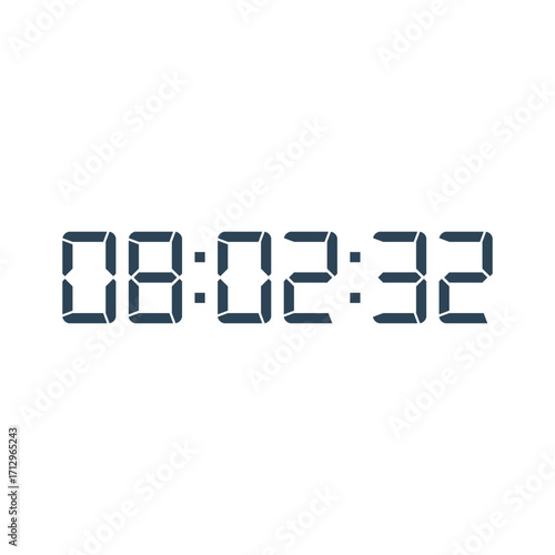 LED digital clock number for counter or calculator mockup design
