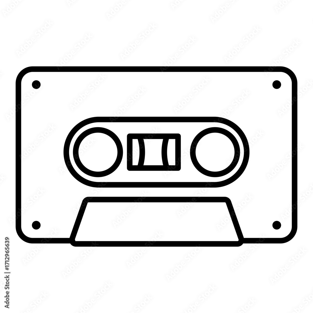 Obraz premium Vector line Icon - Audio Cassette