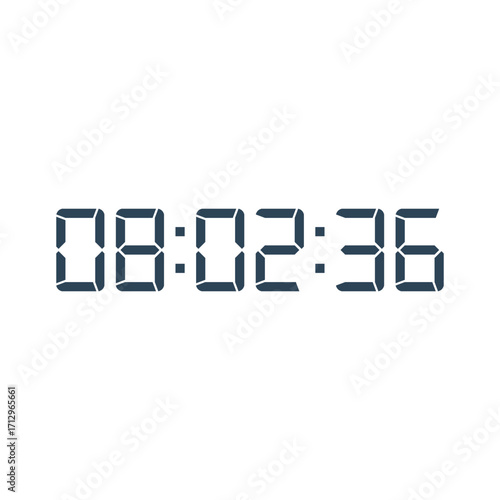 LED digital clock number for counter or calculator mockup design