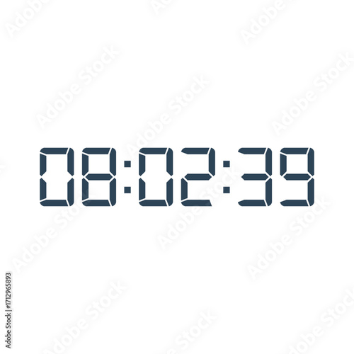 LED digital clock number for counter or calculator mockup design