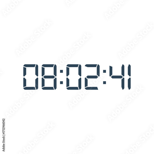 LED digital clock number for counter or calculator mockup design