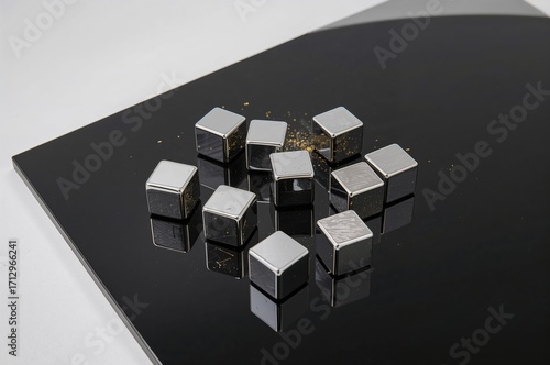 Metallic cubes mimicking ic...