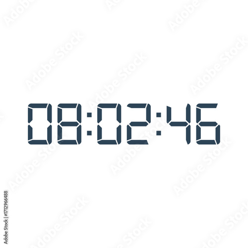 LED digital clock number for counter or calculator mockup design