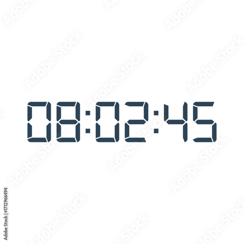 LED digital clock number for counter or calculator mockup design