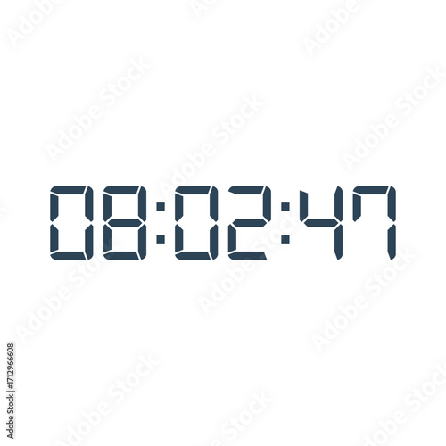 LED digital clock number for counter or calculator mockup design