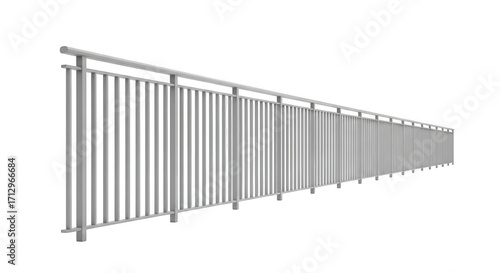 Metal railing isolated on transparent background in a studio shot