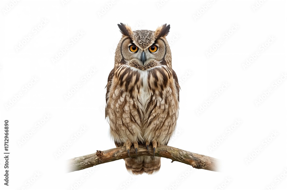 Obraz premium The large owl species Bubo virginianus, native to the Americas, is commonly called the tiger owl or hoot owl.