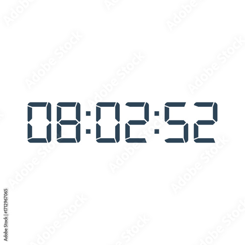 LED digital clock number for counter or calculator mockup design